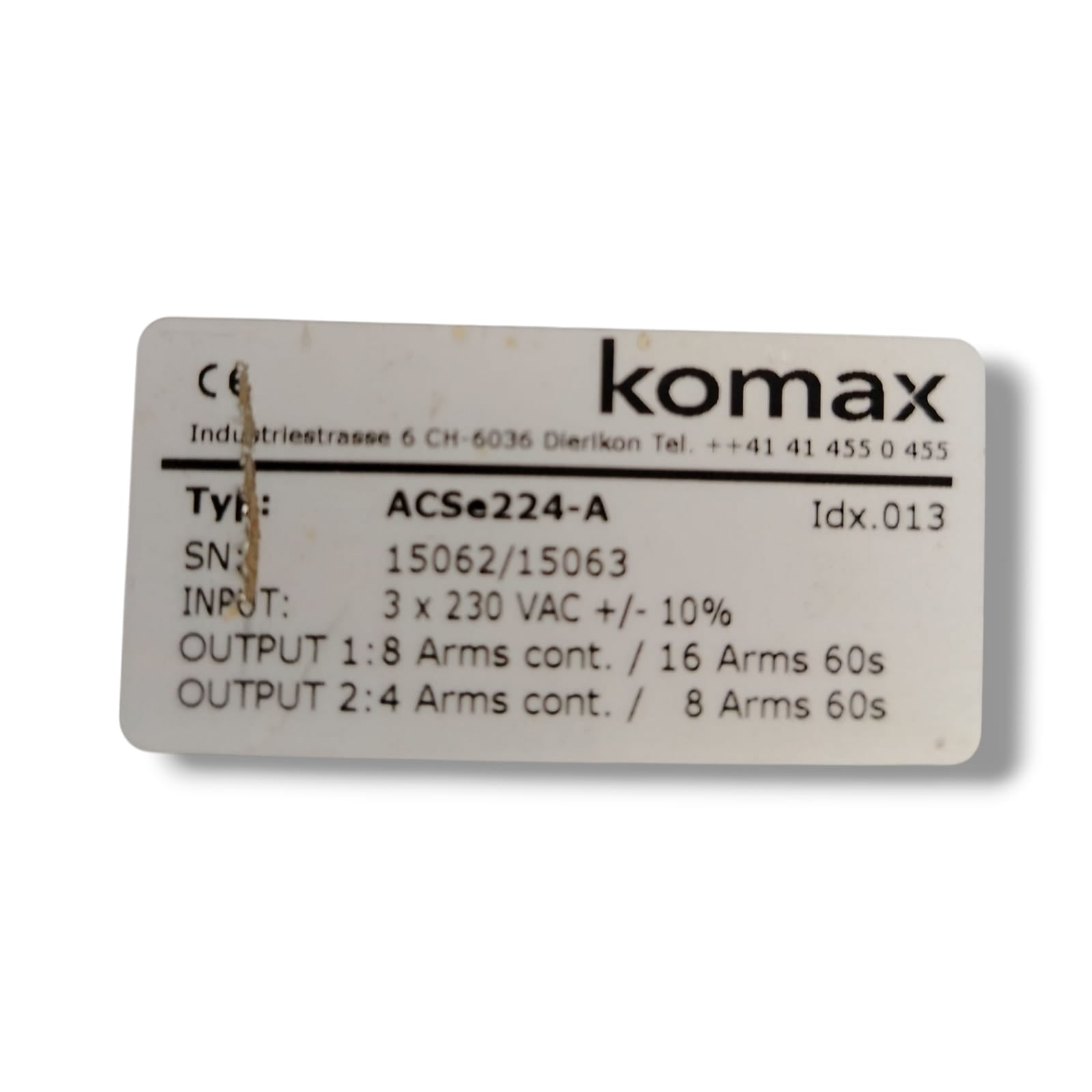 KOMAX ACSE224-A CONTROLADOR DE SERVOMOTOR