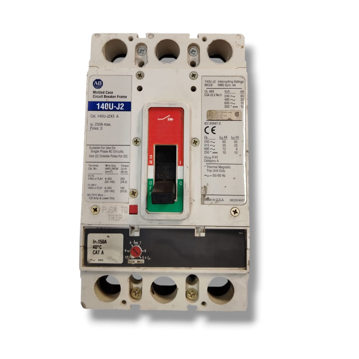ALLEN BRADLEY 140U-J2X3 A INTERRUPTOR (CON DETALLE)