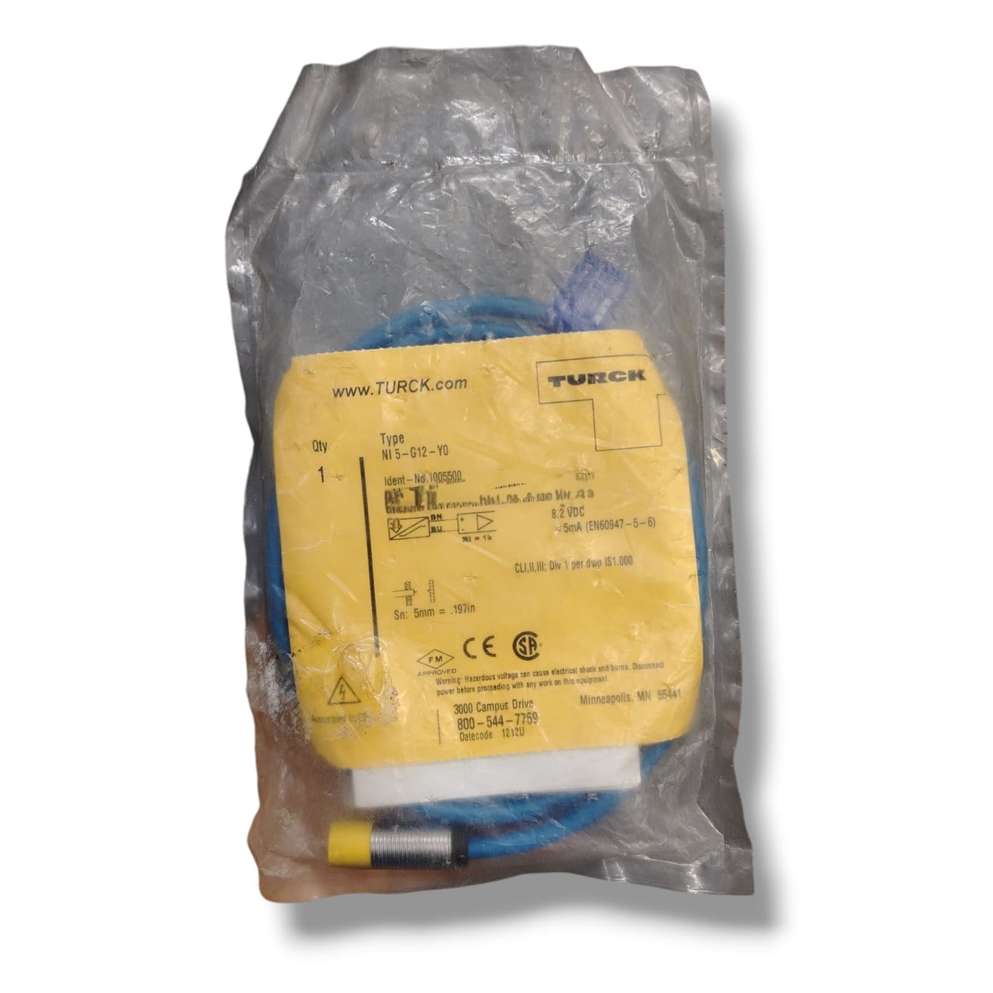 TURCK NI 5-G12-Y0 SENSOR DE PROXIMIDAD INDUCTIVO