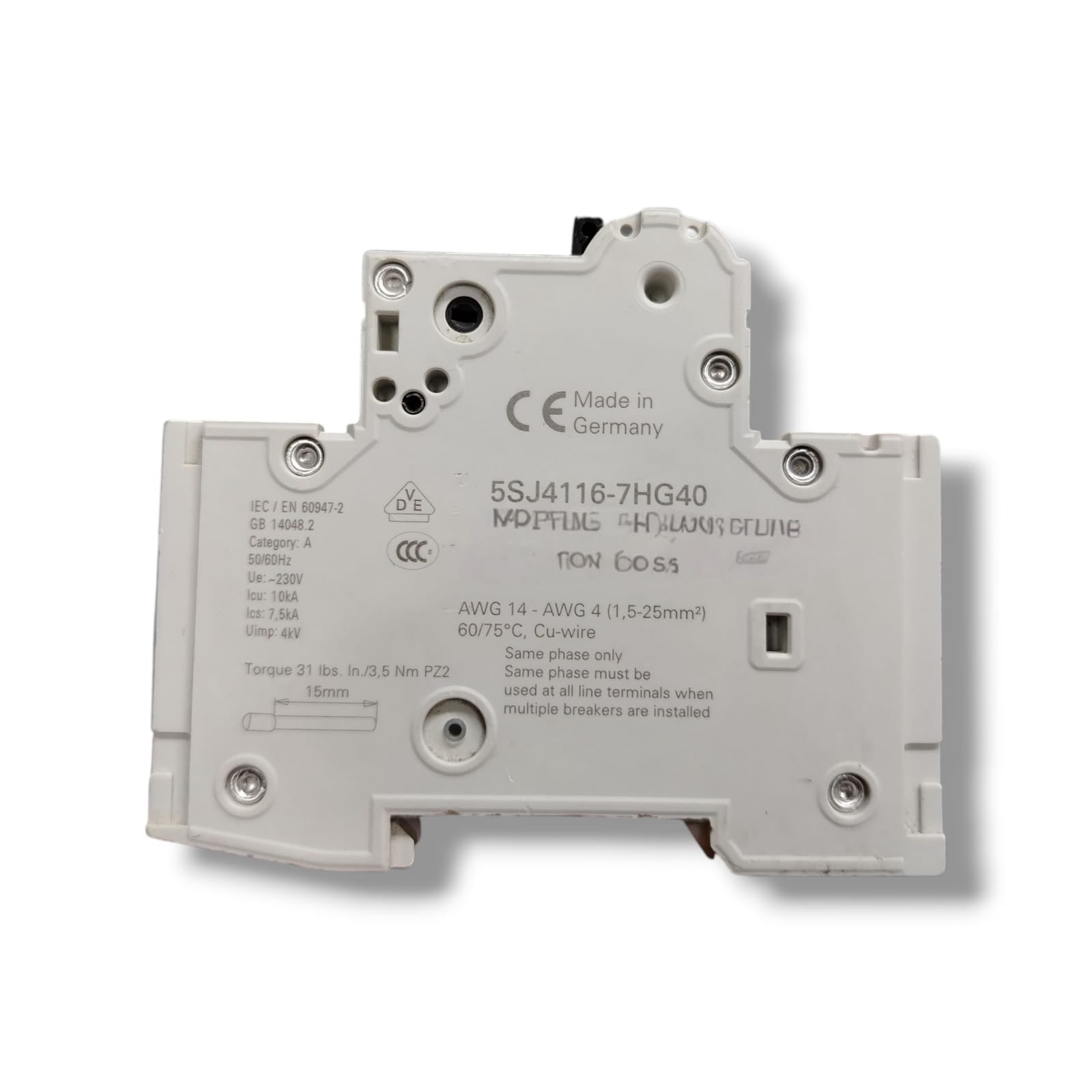 SIEMENS 5SJ4116-7HG40 INTERRUPTOR AUTOMATICO