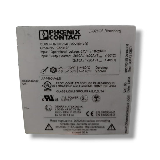 PHOENIX CONTACT Quint-oring/24dc/2x10/1x20 Módulo de redundancia