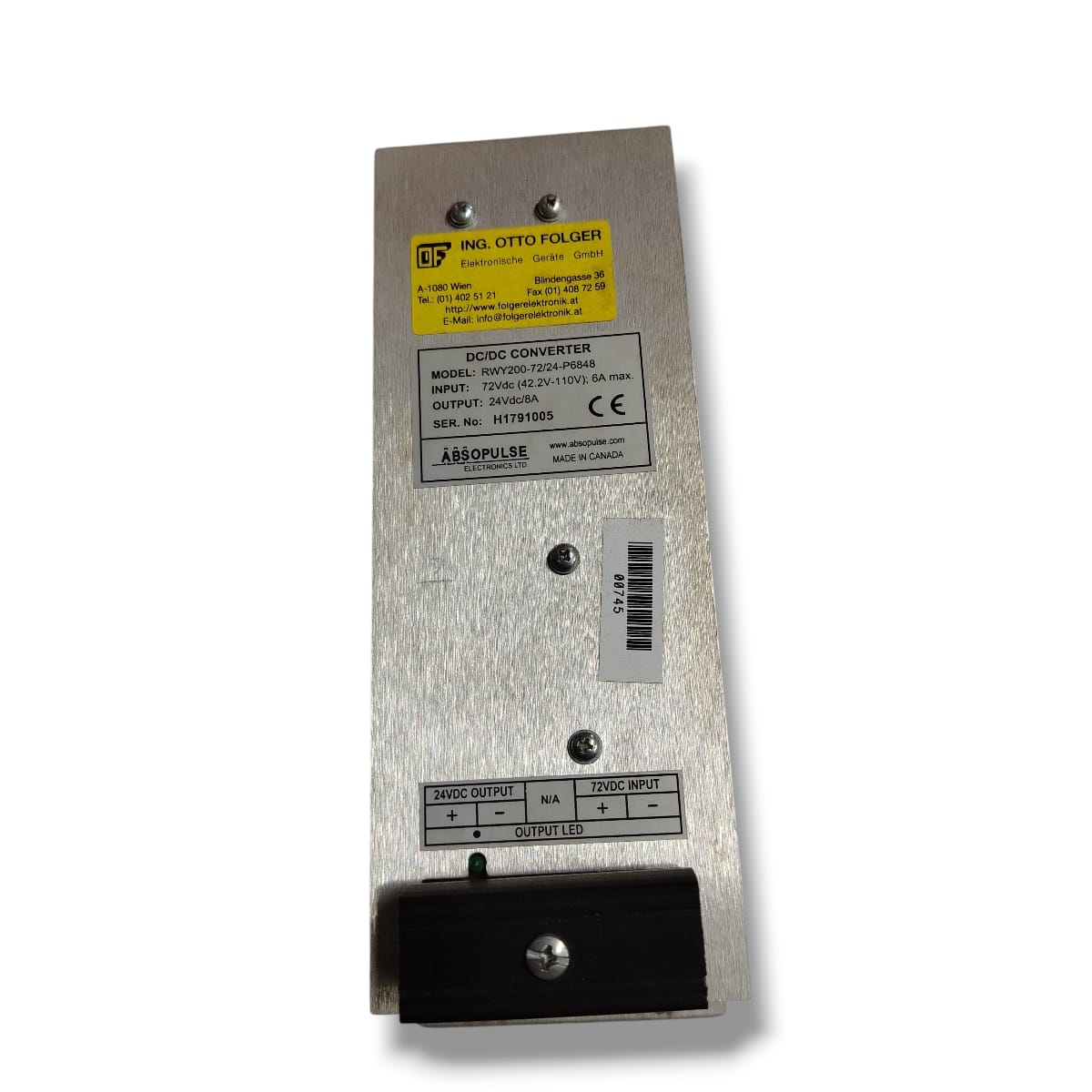 ABSOPULSE ELECTRONICS RWY200-72/24-P6848
