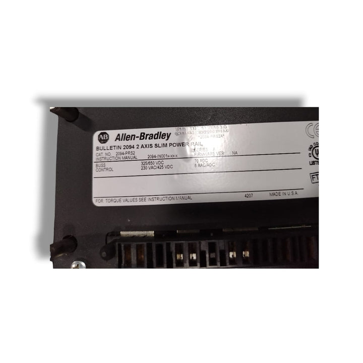 ALLEN BRADLEY 2094-PRS2+2094-PRF POWER RAIL CON DETALLE
