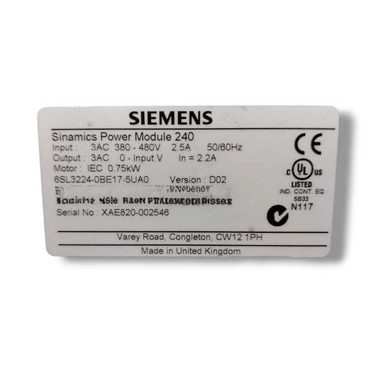 SIEMENS 6SL3224-0BE17-5UA0 MÓDULO DE POTENCIA