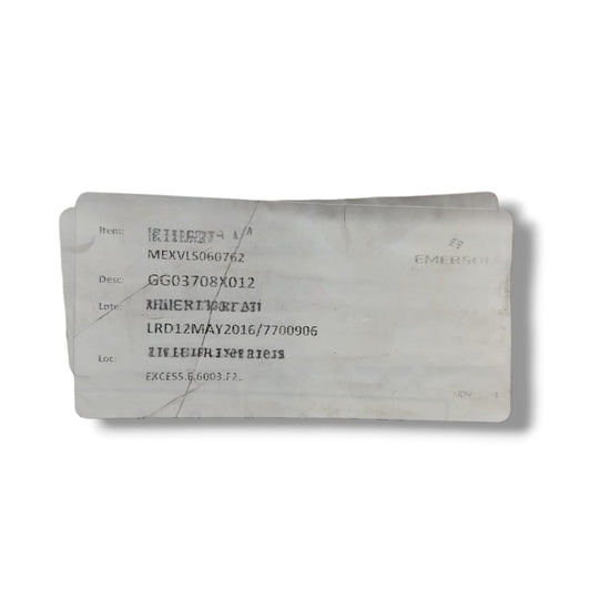 EMERSON GG03708X012 VÁLVULA INDUSTRIAL