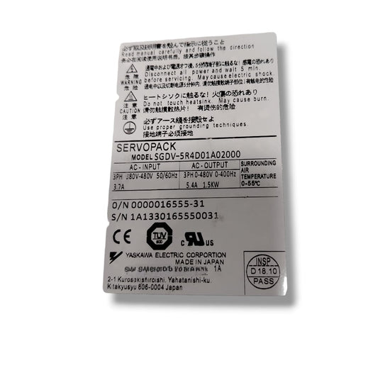 YAWASKA SGDV-5R4D01A020000 SERVODRIVE AMPLIFICADOR