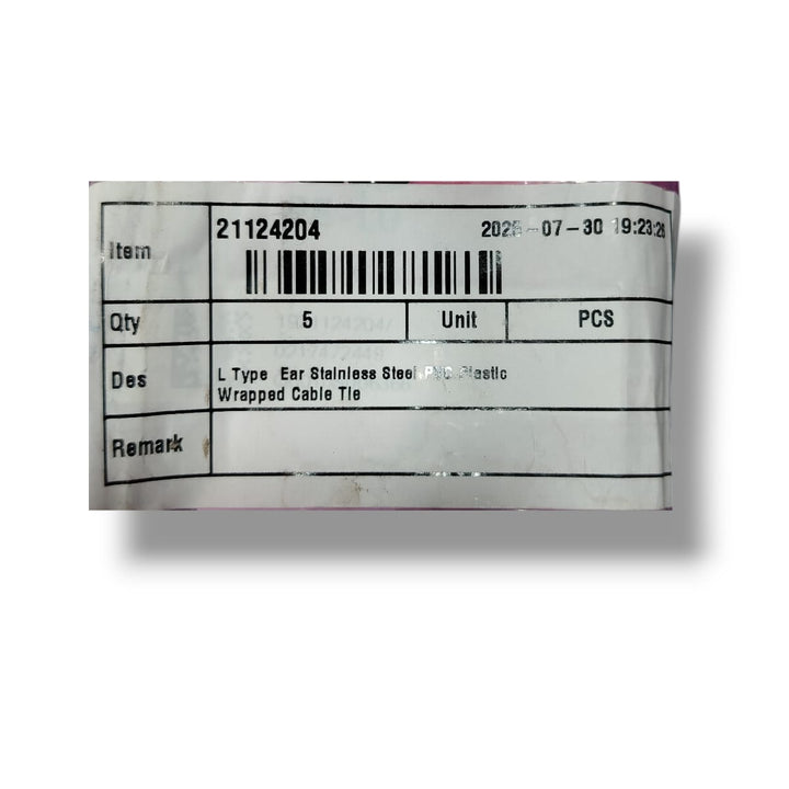 L TYPE  EAR STAINLESS STEEL PVC PLASTIC WRAPPED CABLE TIE 21124204