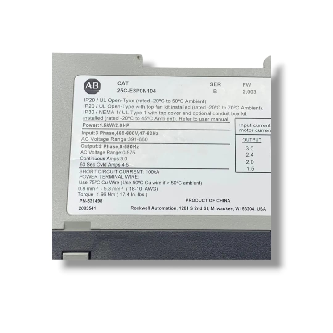 Allen Bradley 25c-e3p0n104