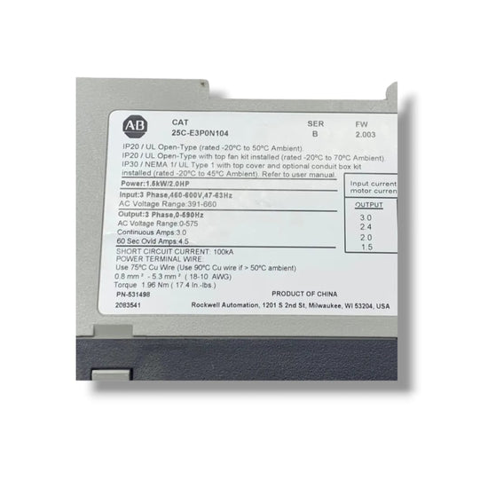 Allen Bradley 25c-e3p0n104