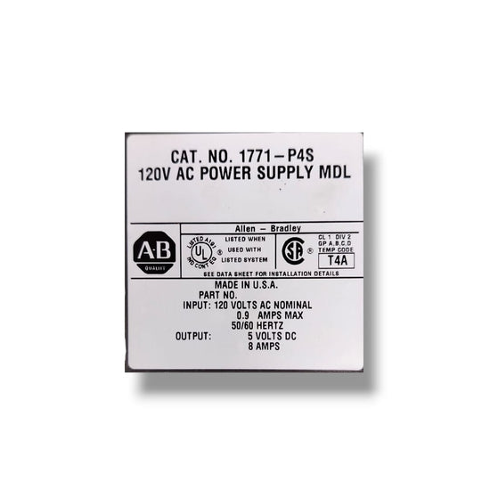 ALLEN-BRADLEY 1771-P4S 120V AC POWER SUPPLY