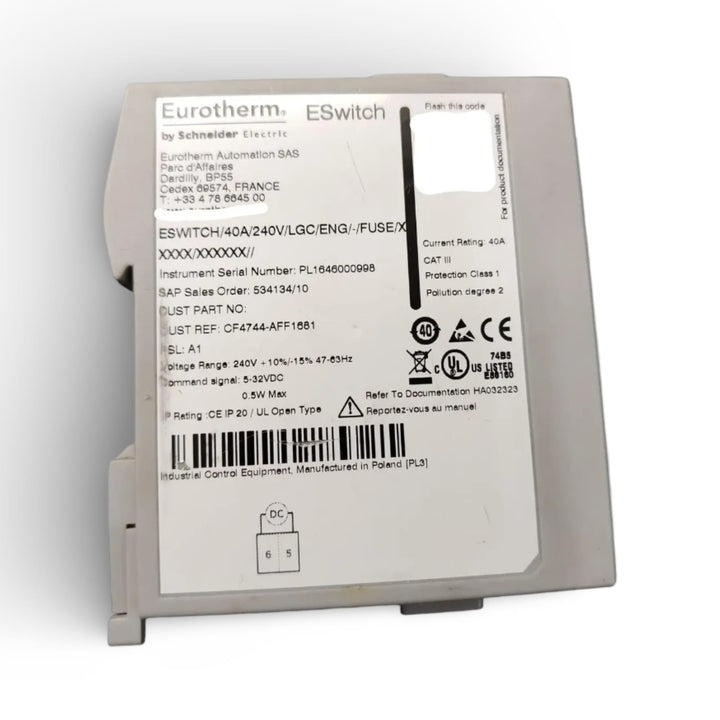 EUROTHERM ESWITCH/40A/240V/LGC/ENG/-/FUSE/X