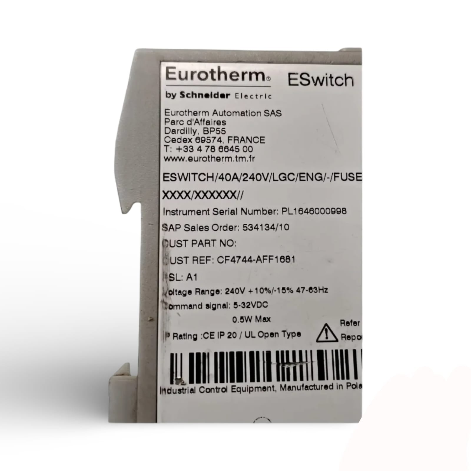 EUROTHERM ESWITCH/40A/240V/LGC/ENG/-/FUSE/X