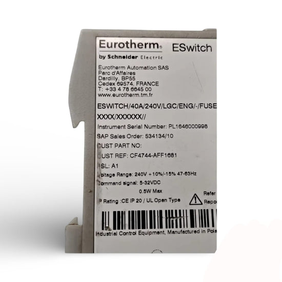 EUROTHERM ESWITCH/40A/240V/LGC/ENG/-/FUSE/X