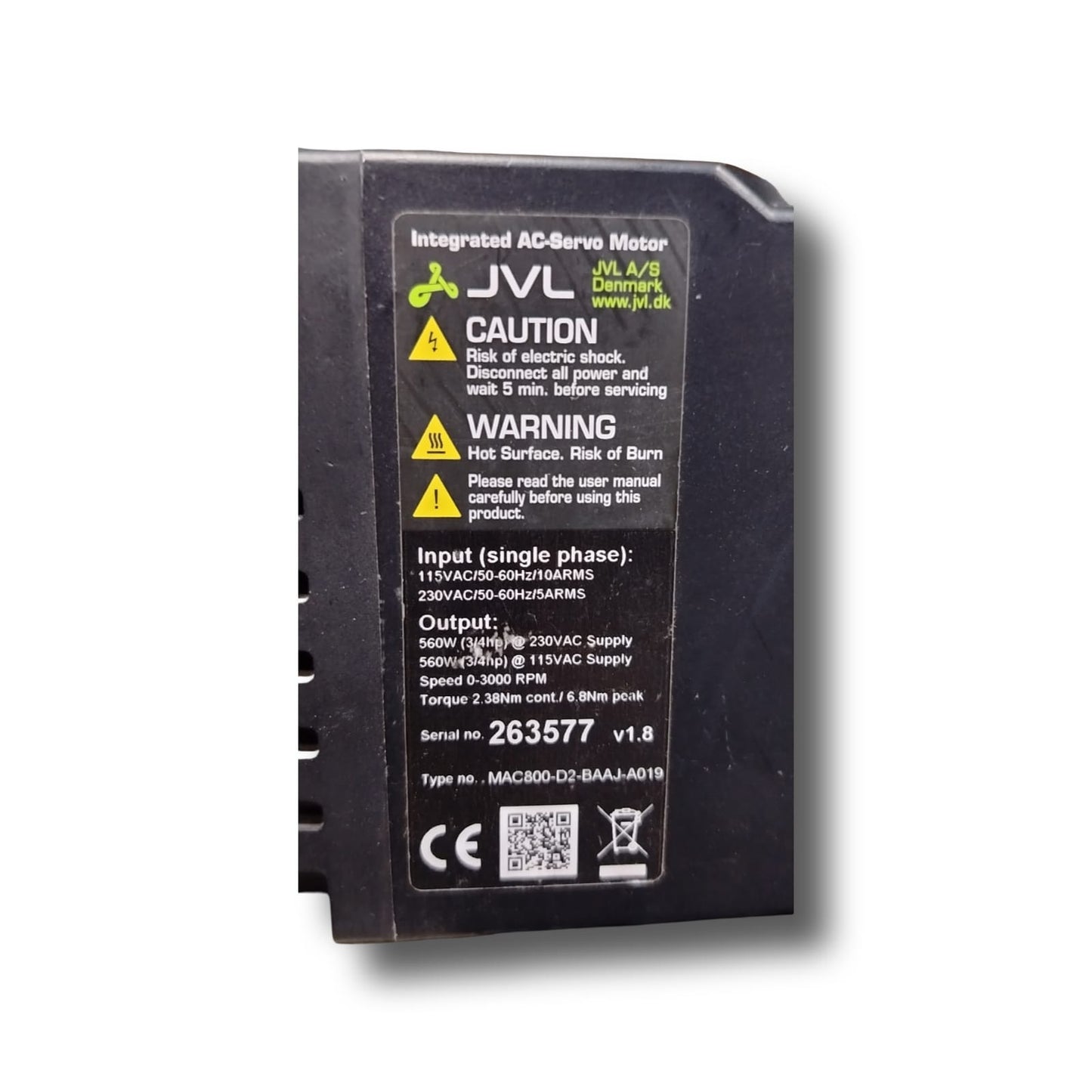 INTEGRATED AC-SERVO MOTOR MAC800-D2-BAAJ-A019