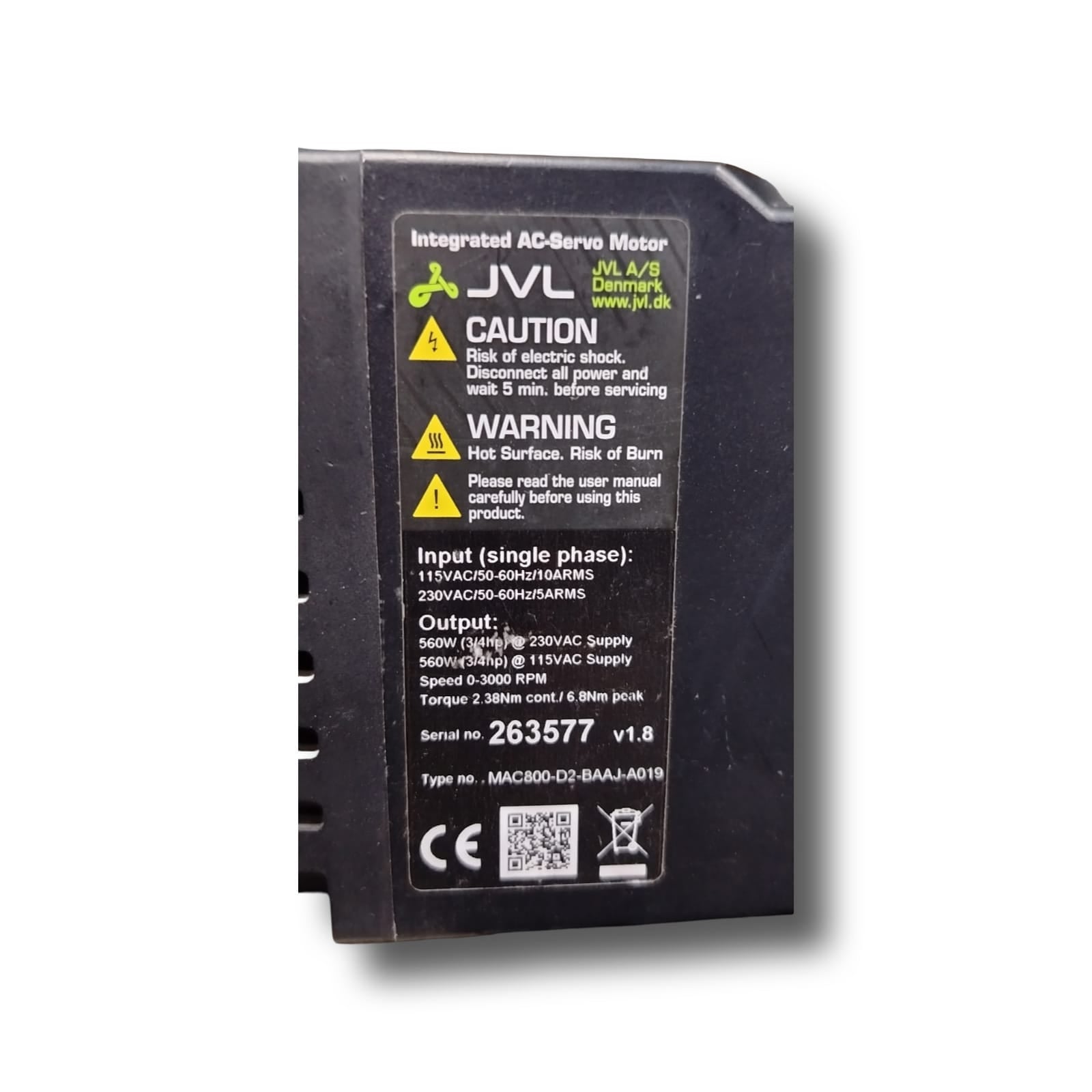 INTEGRATED AC-SERVO MOTOR MAC800-D2-BAAJ-A019