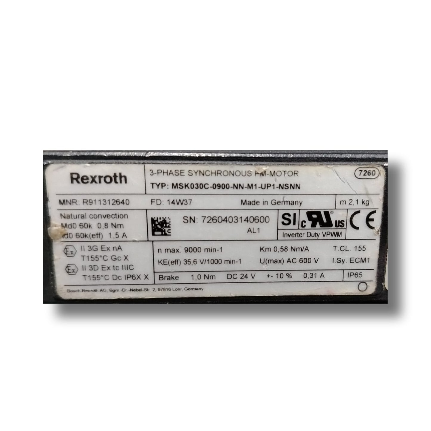 REXROTH MSK030C-0900-NN-M1-UP1-NSNN