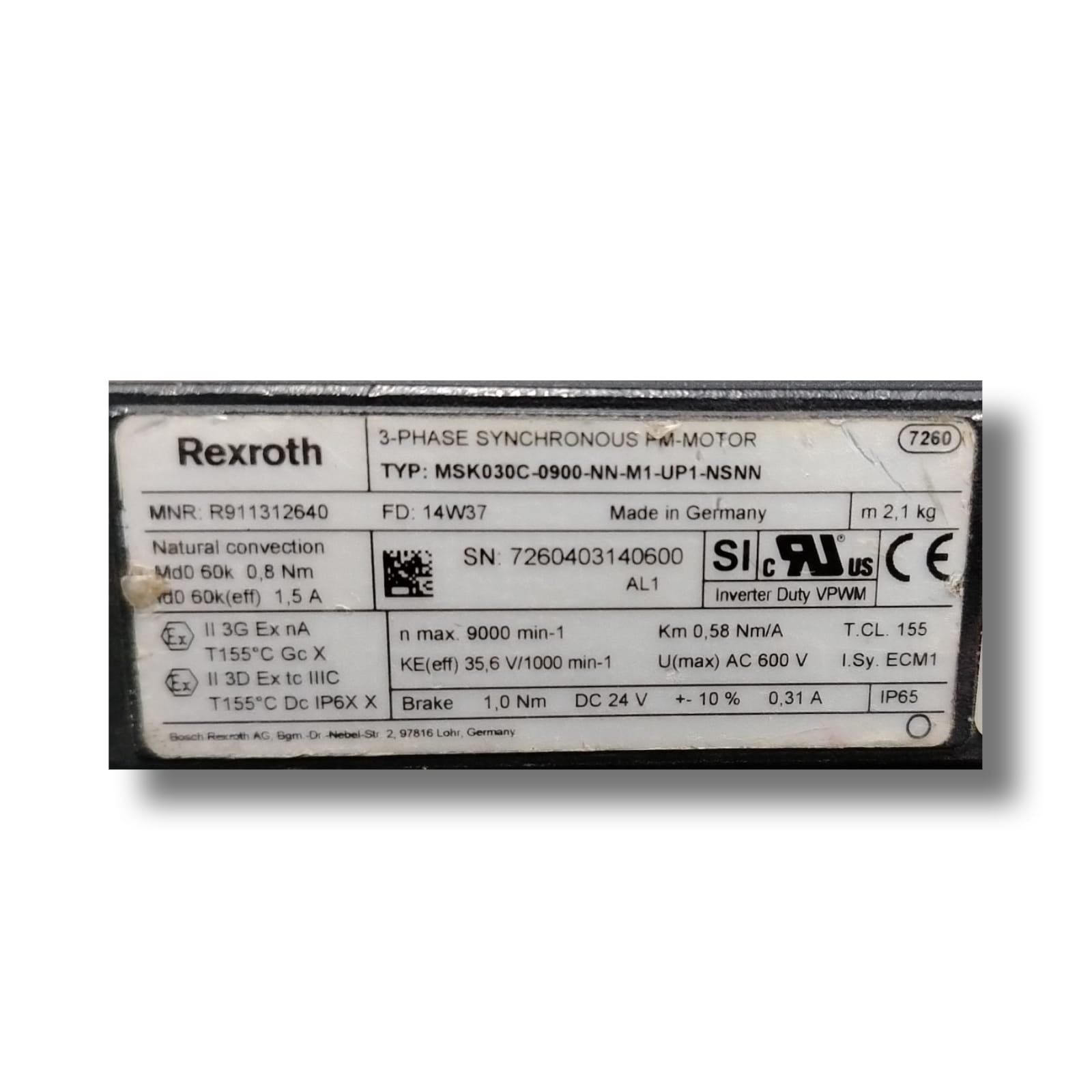 REXROTH MSK030C-0900-NN-M1-UP1-NSNN