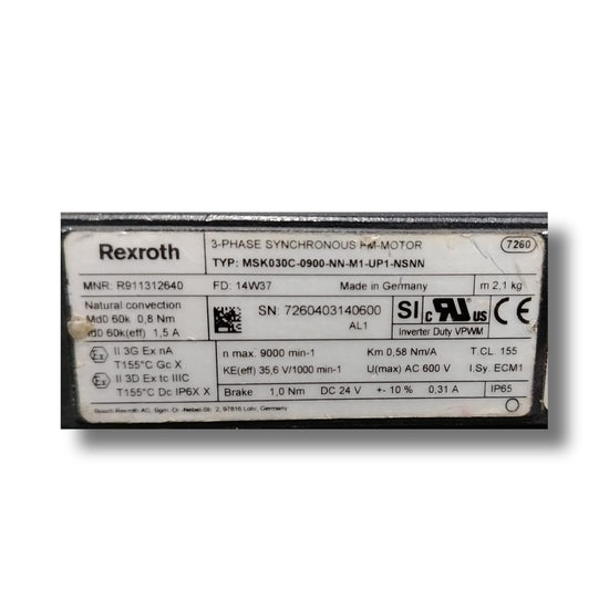 REXROTH MSK030C-0900-NN-M1-UP1-NSNN