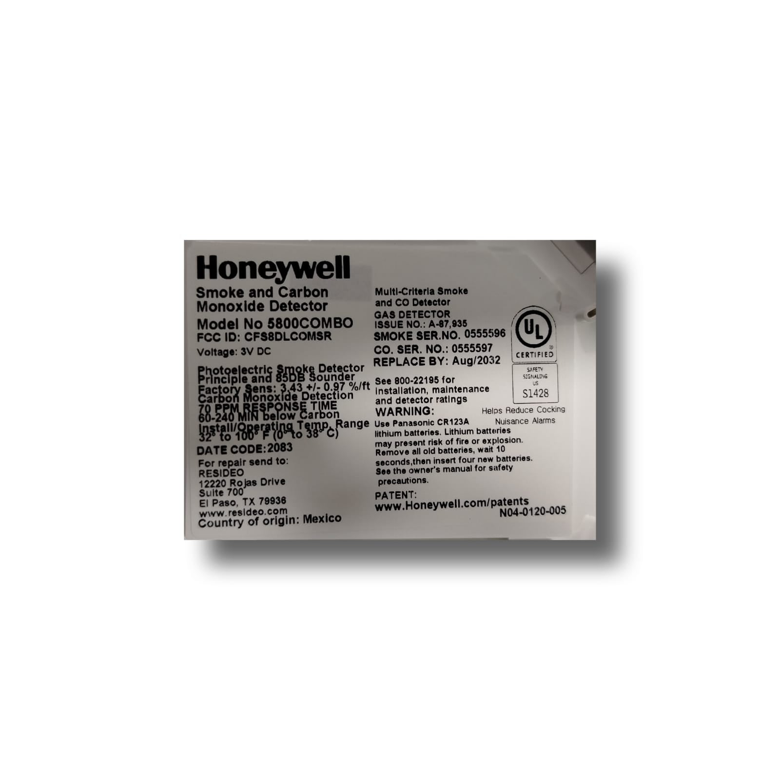 HONEYWELL 5800COMBO