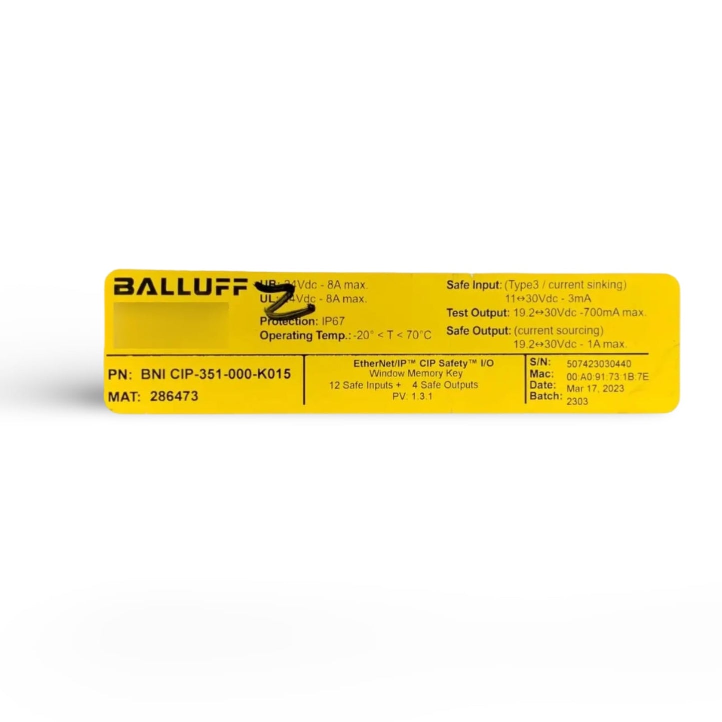 BALLUFF BNI00HN