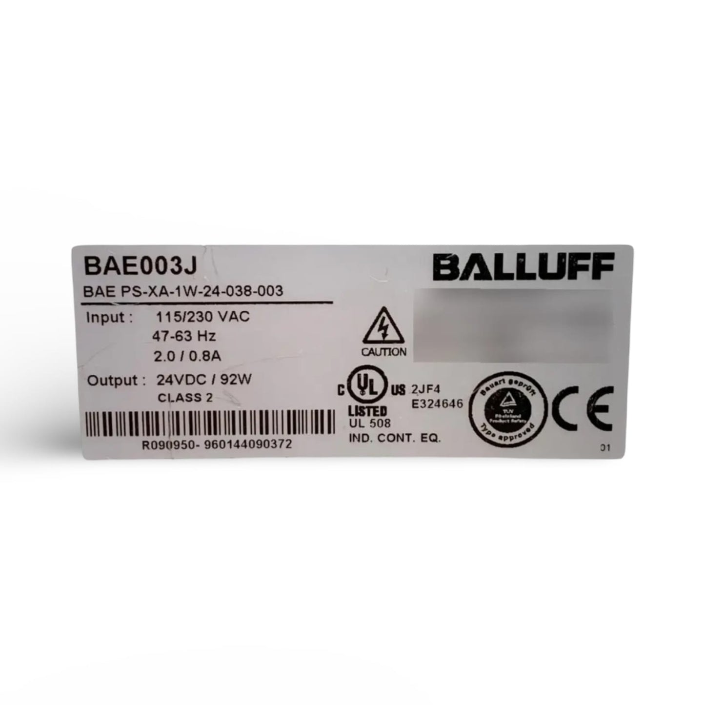 BALLUFF BAE003J BAE  PS-XA-1W-24-038-003