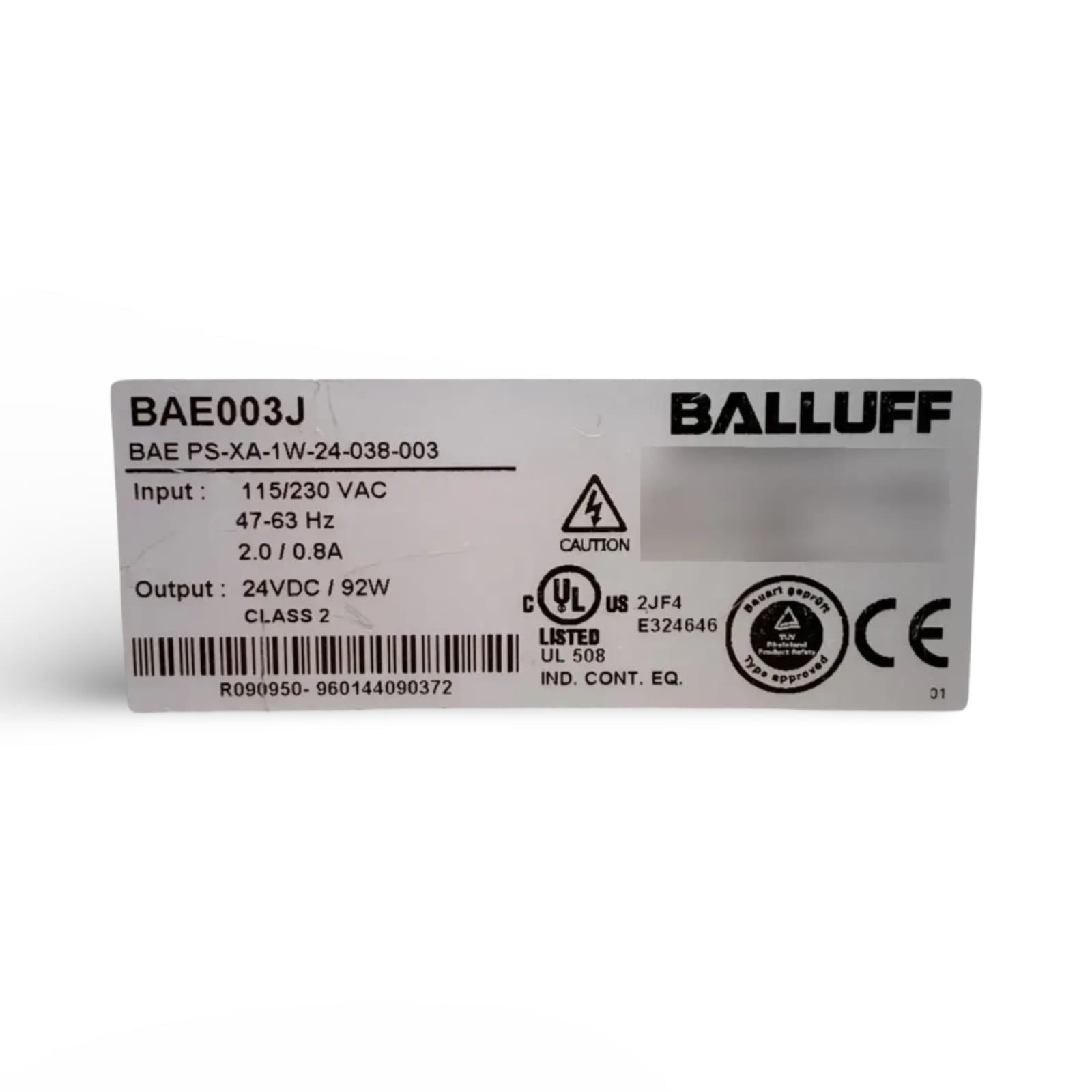BALLUFF BAE003J BAE  PS-XA-1W-24-038-003
