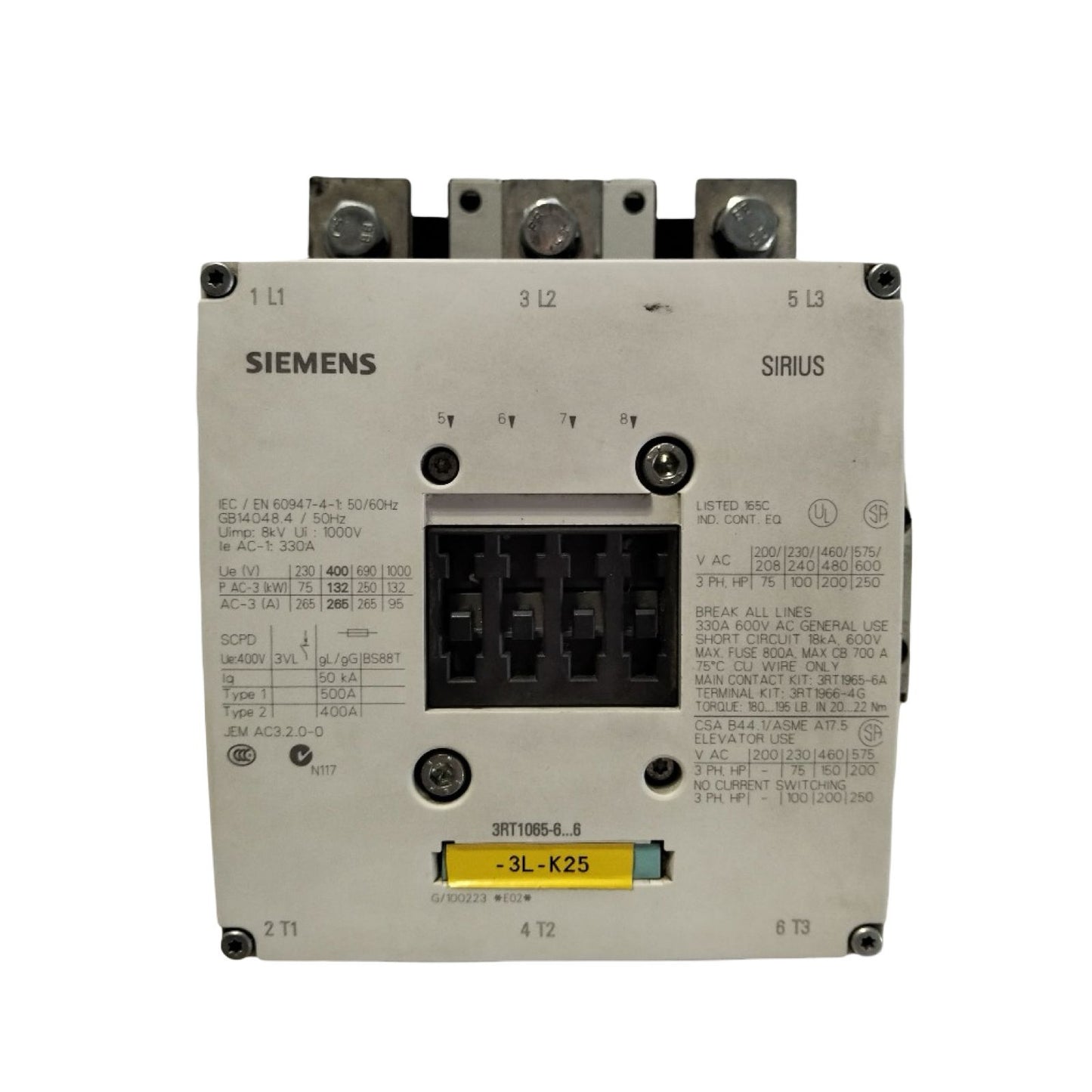 SIEMENS 3RT1065-6.6+3RH1921-1DA11