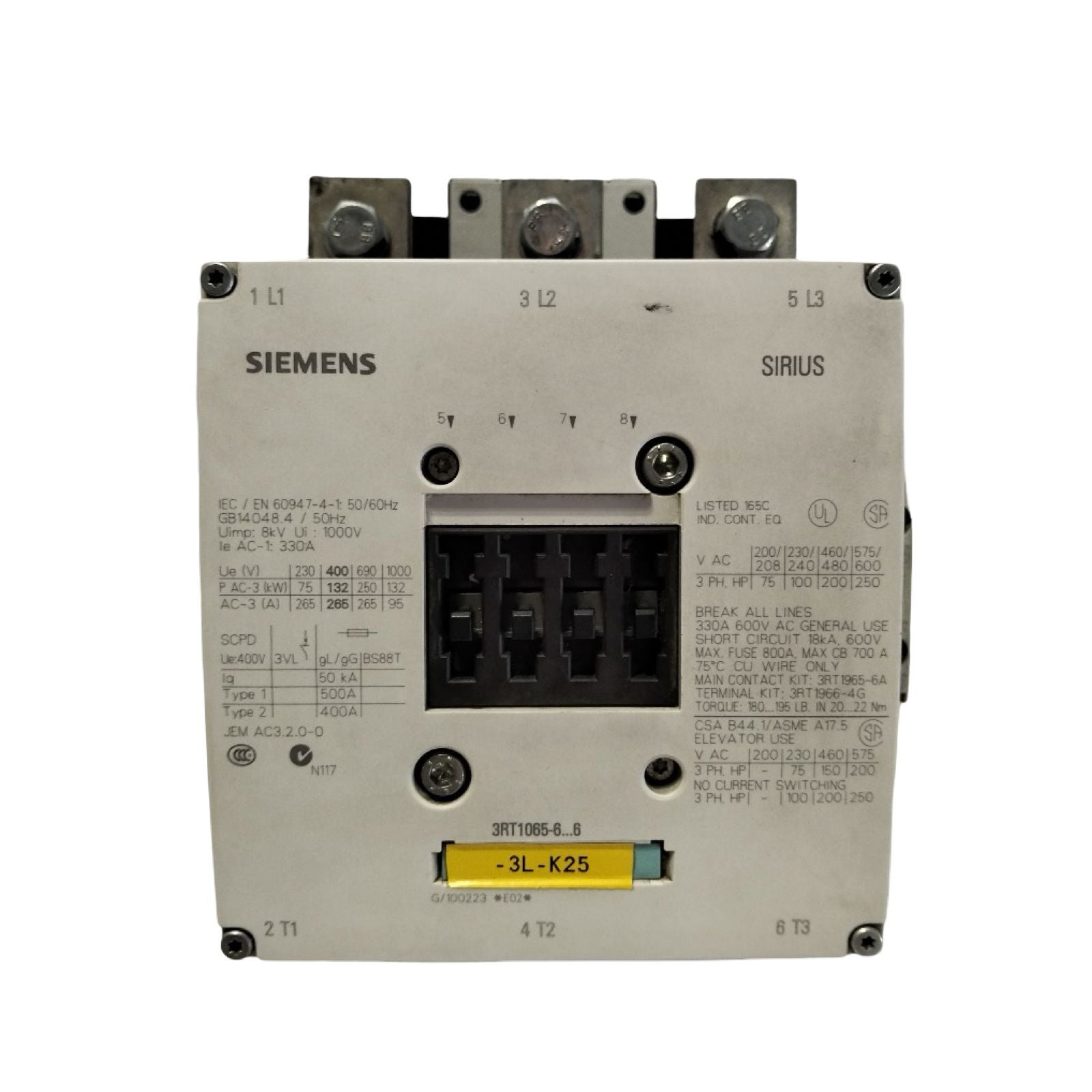 SIEMENS 3RT1065-6.6+3RH1921-1DA11