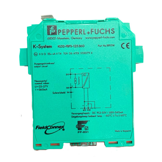 PEPPERL+FUCHS KLD2-FBPS-1-25.360