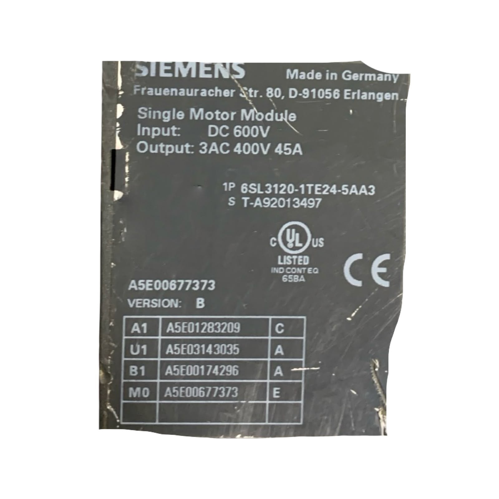 SIEMENS 6SL3120-1TE24-5AA3