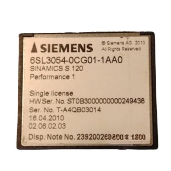 SIEMENS 6SL3054-0CG01-1AA0