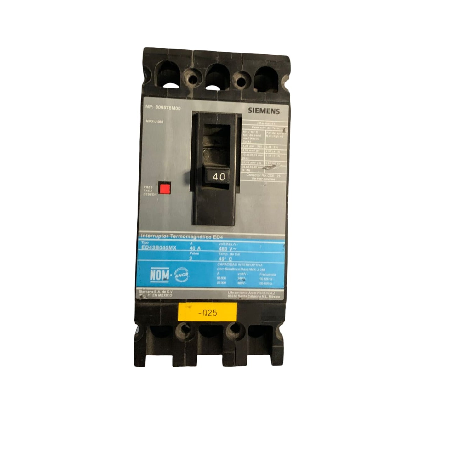 SIEMENS 0M-0962010-1H-0109