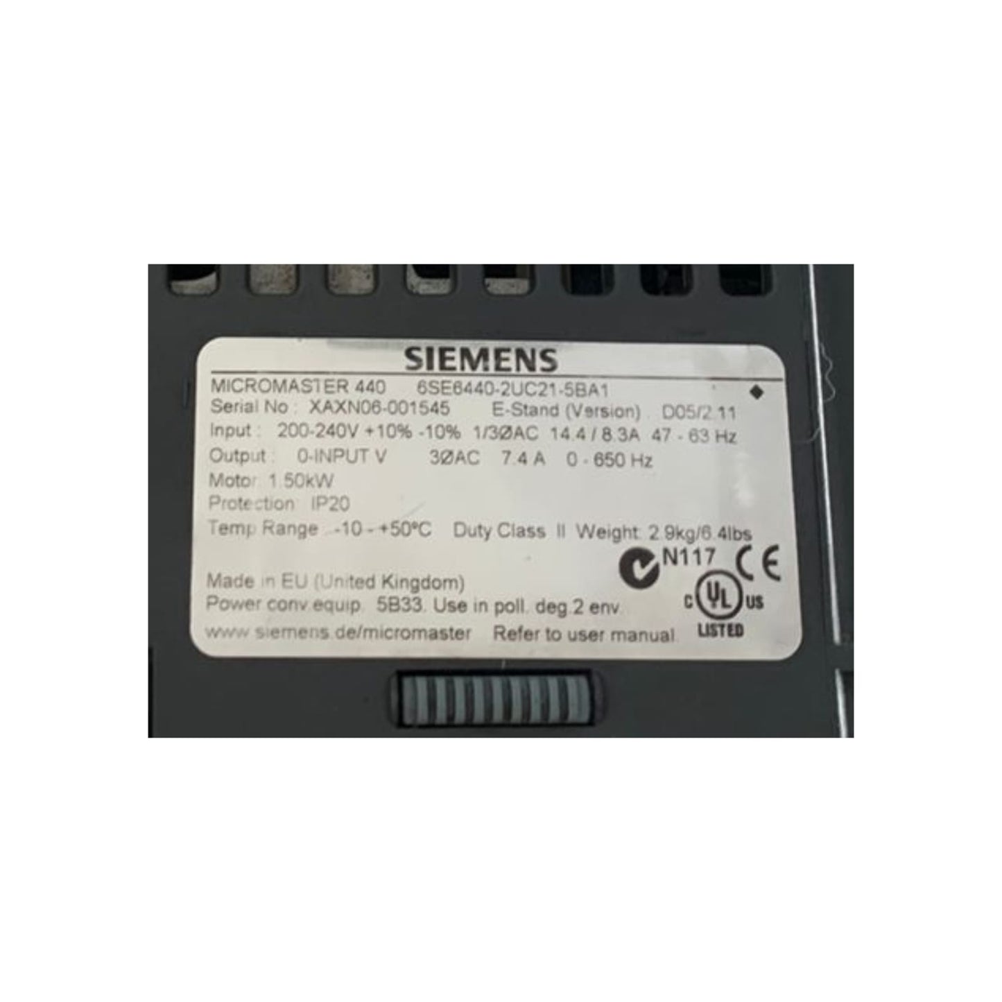 SIEMENS 6SE6440-2UC21-5BA1
