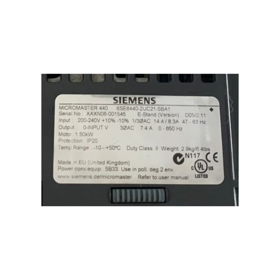 SIEMENS 6SE6440-2UC21-5BA1