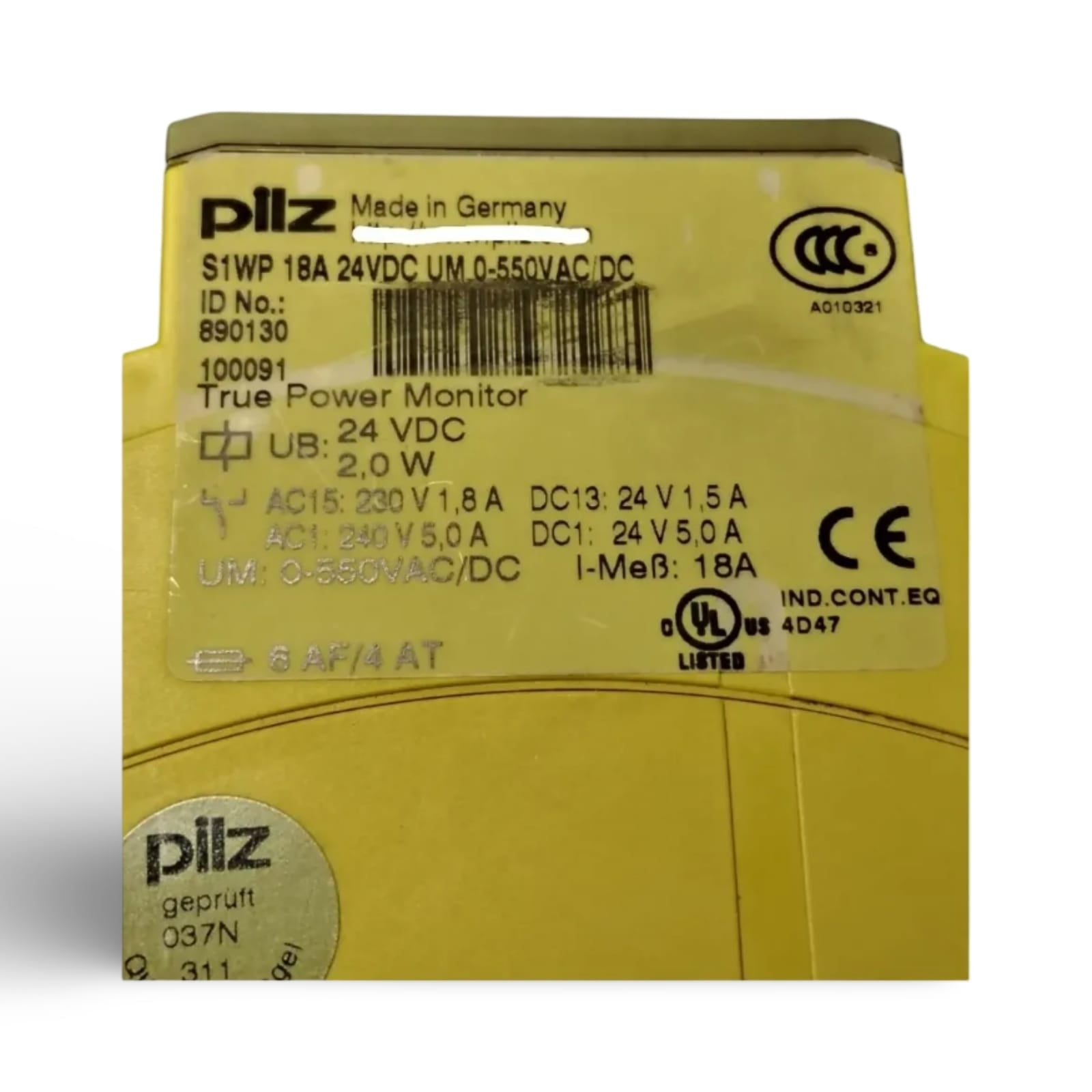 PILZ S1WP 18A 24VDC UM 0-550VAC/DC 890130