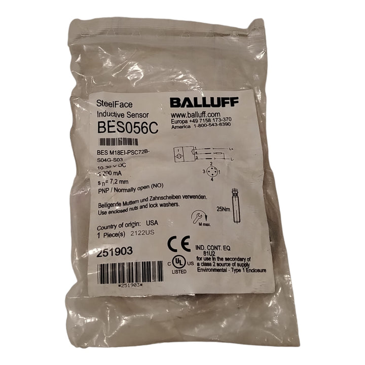 BALLUFF BES056C BES M18EH-PSC72B-S04G-S03 Sensor inductivo