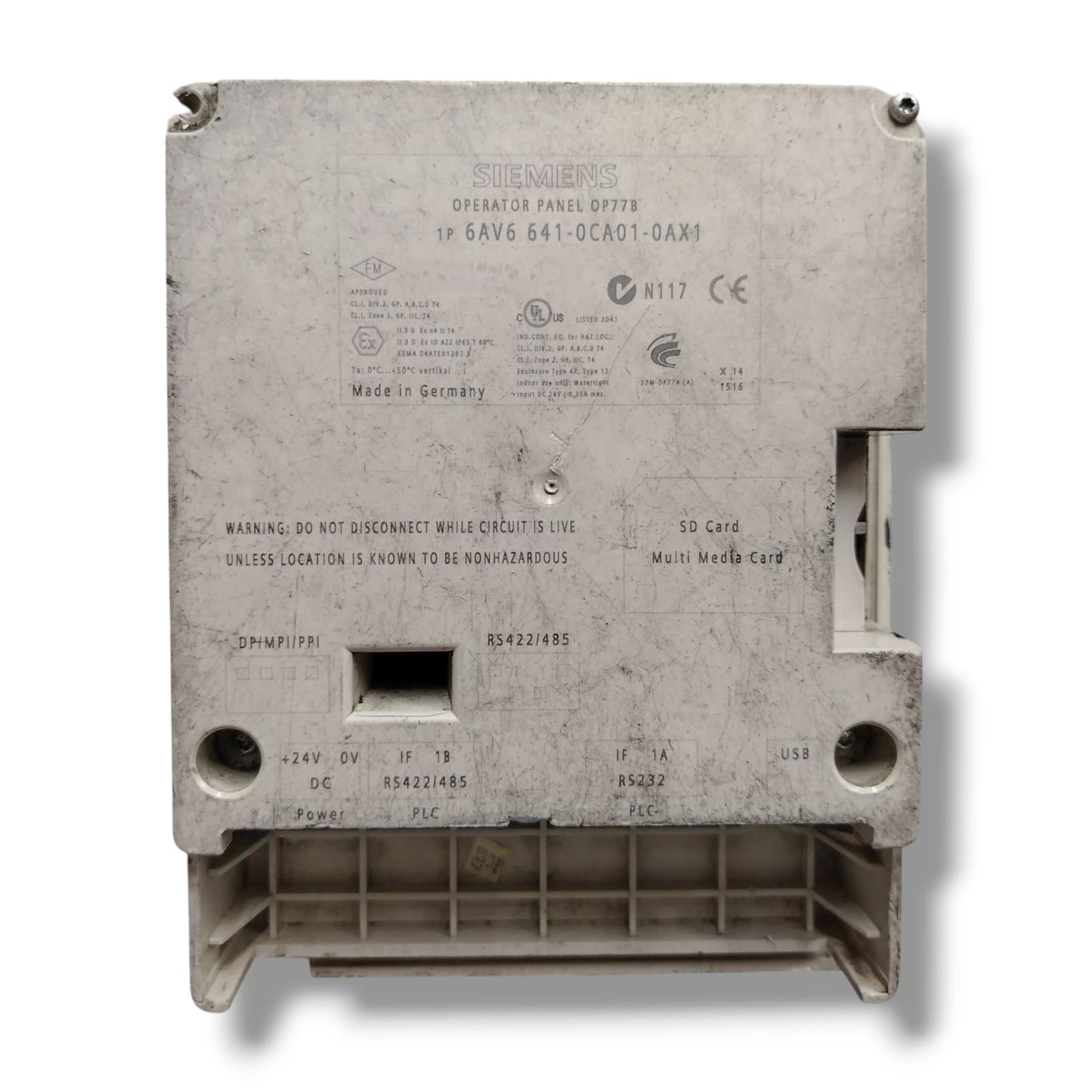 SIEMENS SIMATIC 6AV6 641-0CA01-0AX1 PANEL CON DETALLE