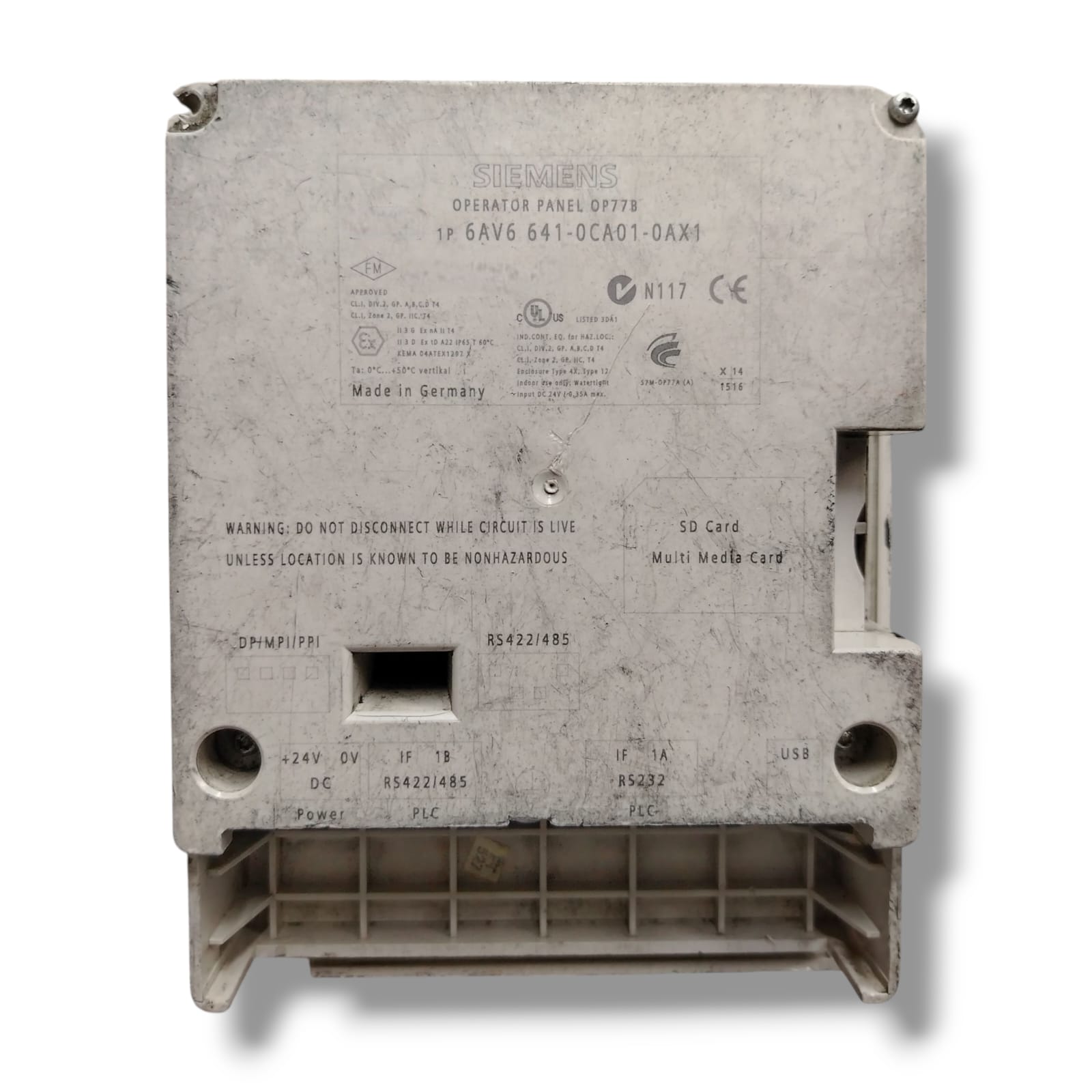 SIEMENS SIMATIC 6AV6 641-0CA01-0AX1 PANEL CON DETALLE
