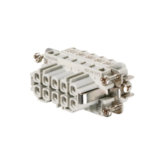 HDC HA 10 FS Inserto hembra Conexión tornillo 10P+PE 16A 250V Grupo 2