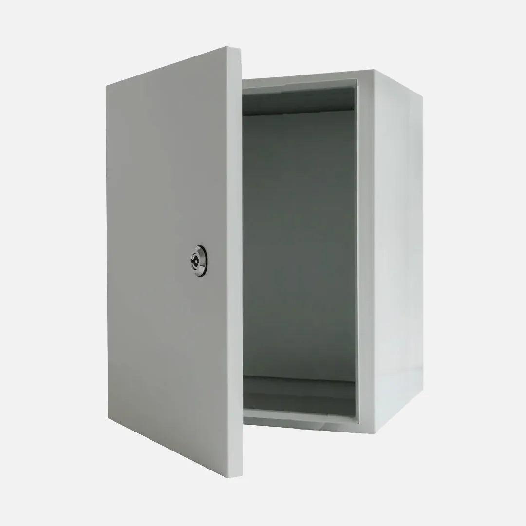 Gabinete mural c/plat. 400Hx400Wx250Dmm Acero carb/galv RAL7035 IP66
