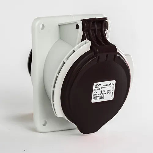 Base empotrar inclinada 32A 3P+T 500VCA 7h Negro IP44