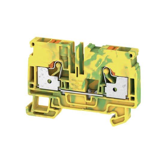 A2C 6 PE Clema para tierra 2 conexiones 6mm² 22-8AWG 800VCA Verde/Amarillo