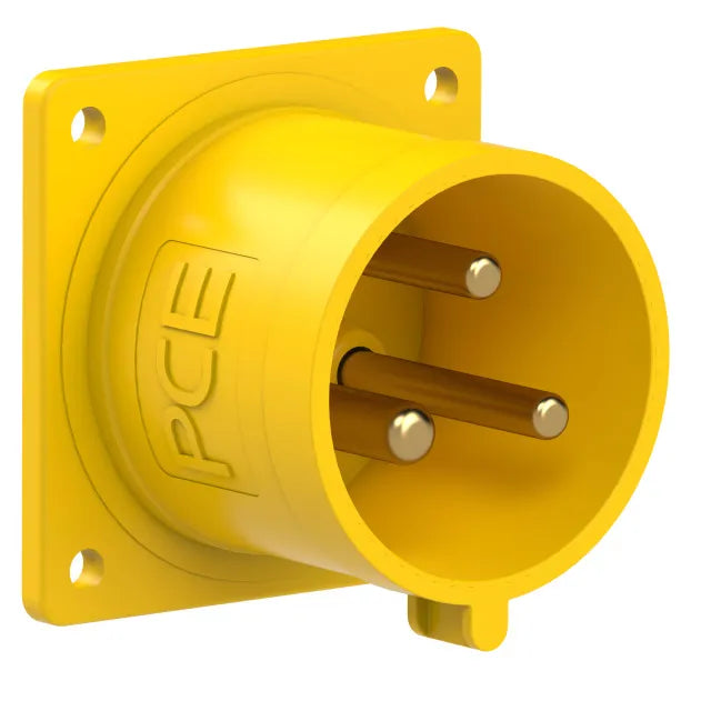 1114 Clavija empotrar/rect. 2P+T 4H 32A 110V IP44 Amarillo