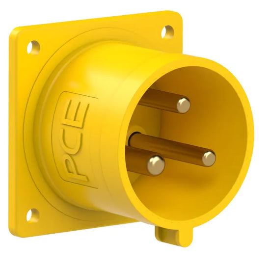 1114 Clavija empotrar/rect. 2P+T 4H 32A 110V IP44 Amarillo