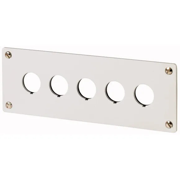 M22-E5 Placa empotrable de aluminio 5 orificio 204HX72Wmm color Gris