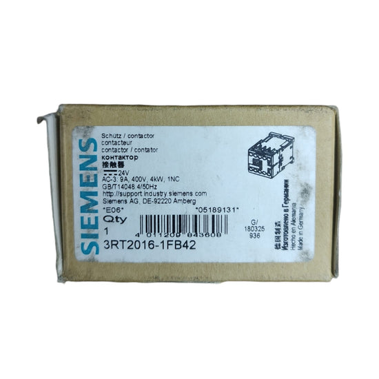 Siemens 3RT2016-1FB42 Contactor sirius