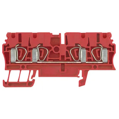 ZDU 2.5/4AN RT Clema de paso 4 conexiones 2.5mm² 26-12AWG 24A 800VCA Rojo