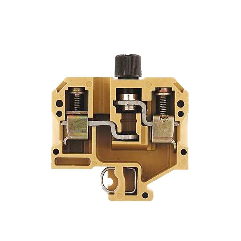 SAKS 1/G20 Clema portafusible europeo 10mm² 20-8AWG 6.3A 500VCA Ocre