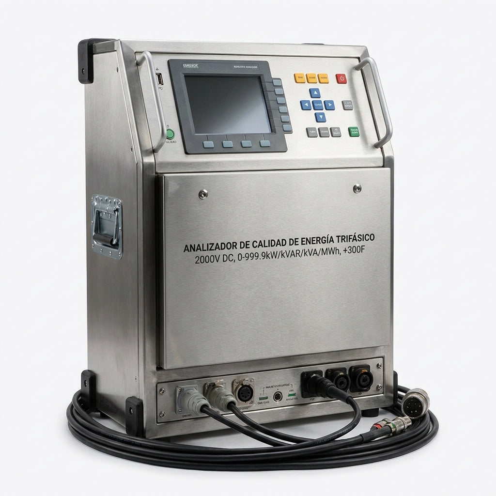Analizador de calidad de energía trifásico 2000V DC,0-999.9kW/kVAR/kVA/MWh +300F