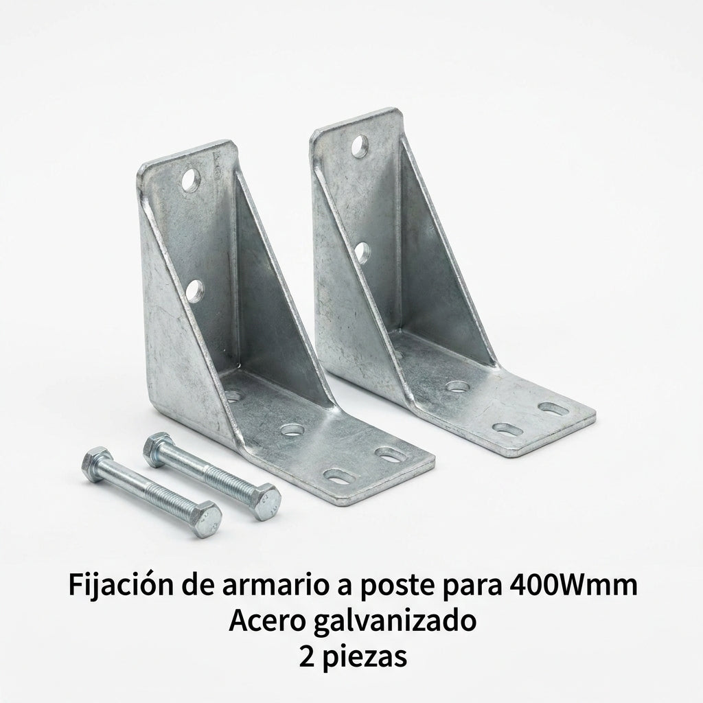 Fijación de armario a poste para 400Wmm Acero galvanizado 2 piezas